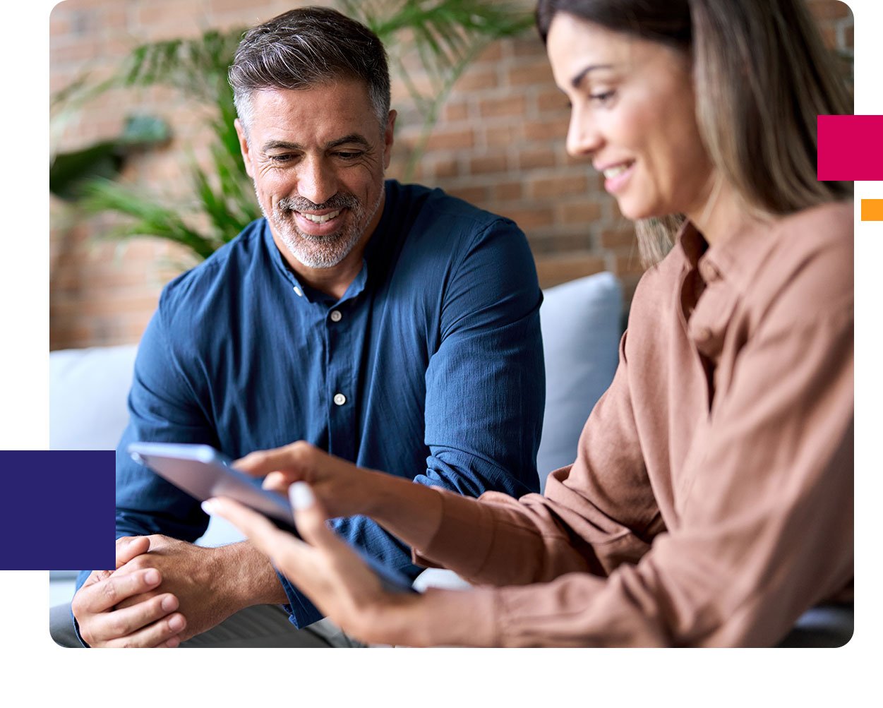 therapist and patient on tablet