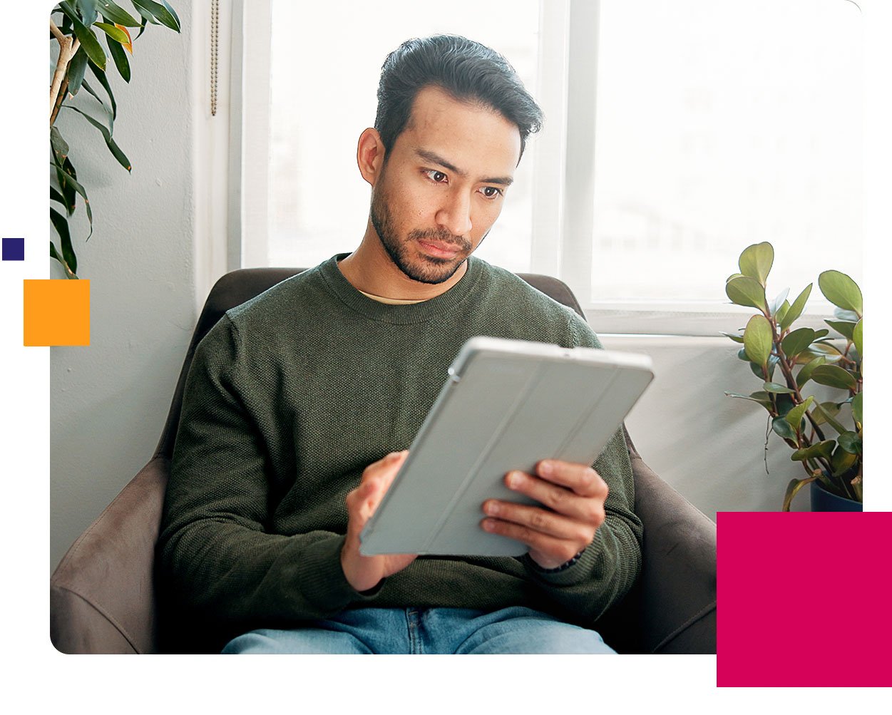 therapist using tablet