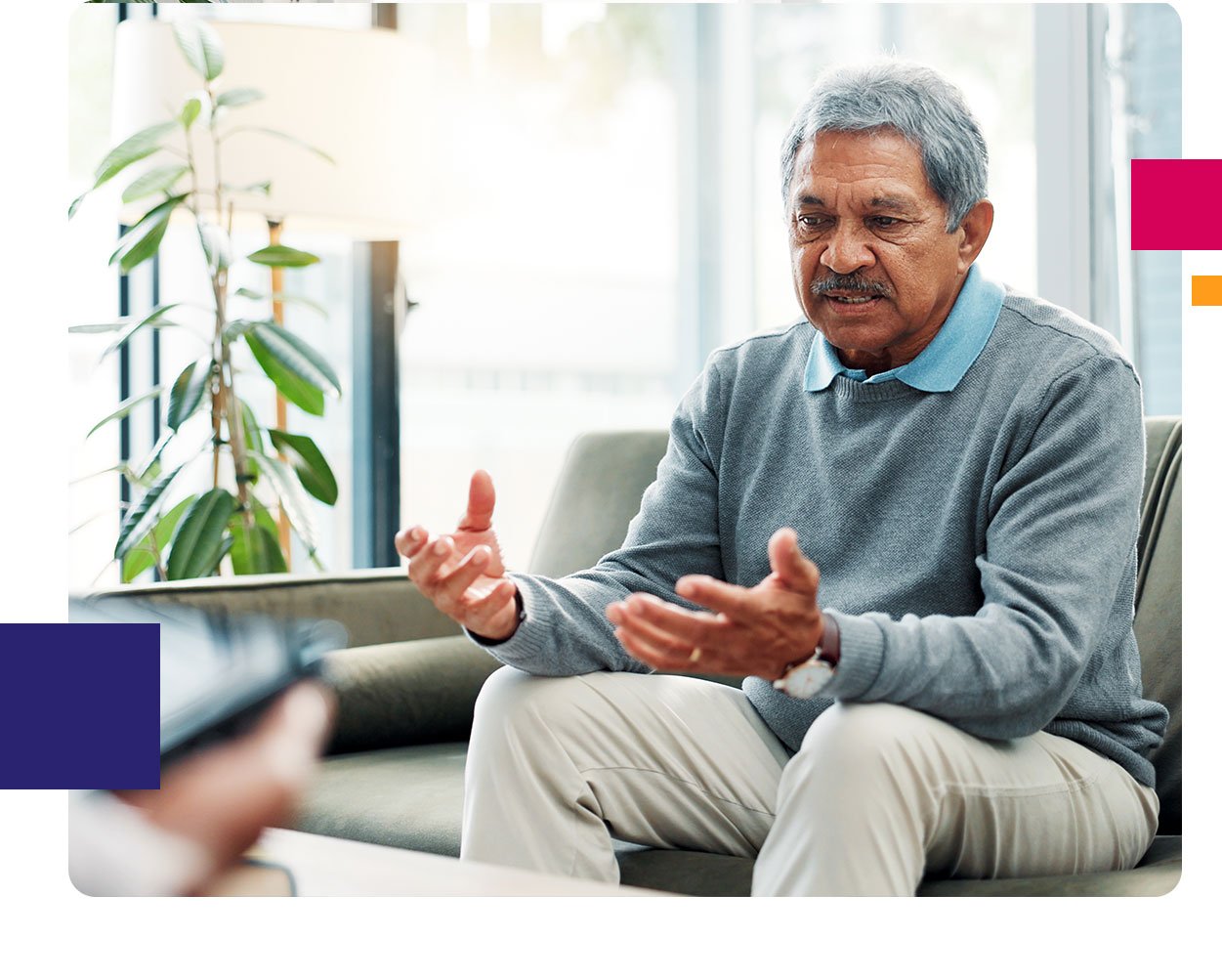 therapist talking to patient