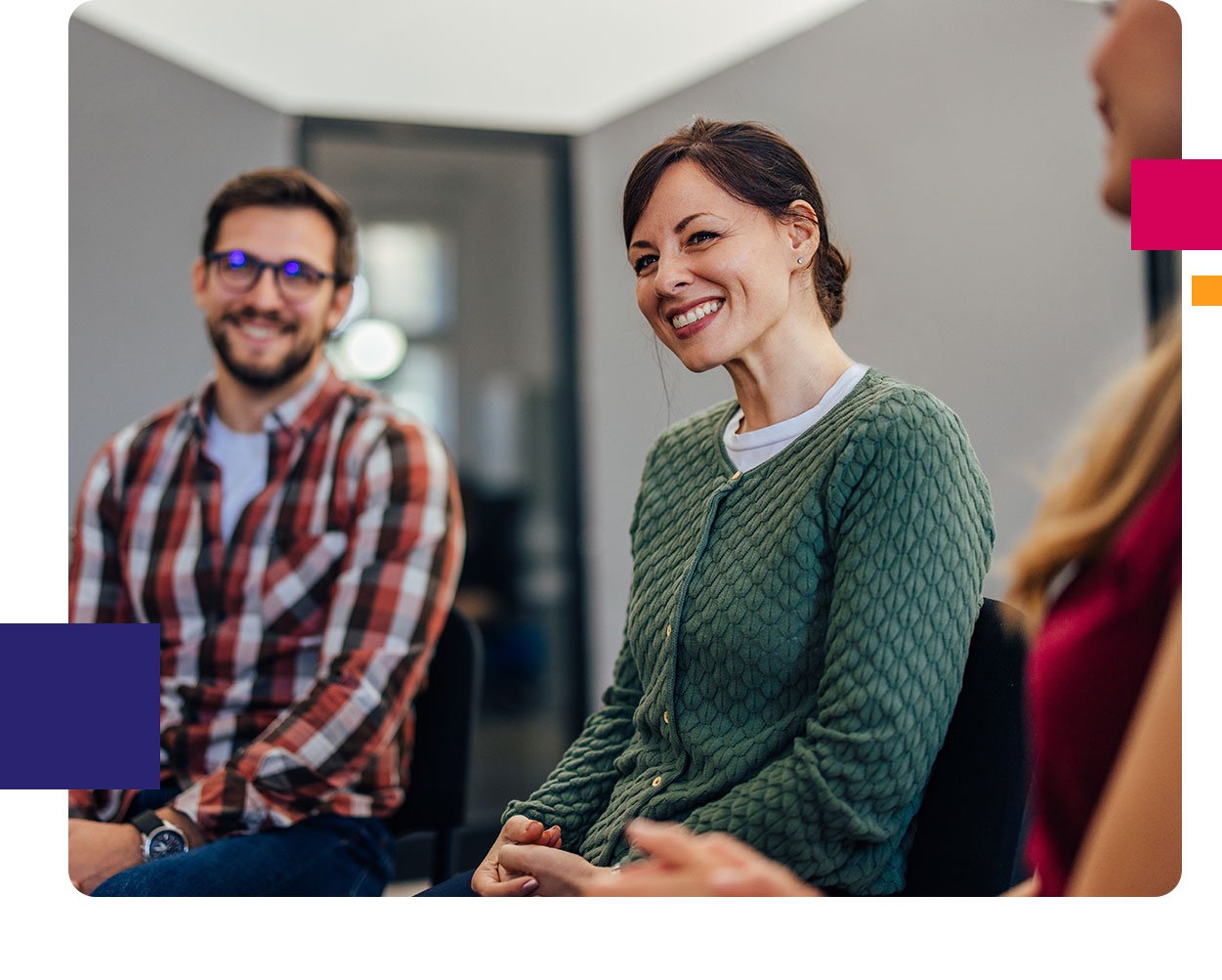 woman smiling group