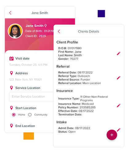 patient profile UI for mobile