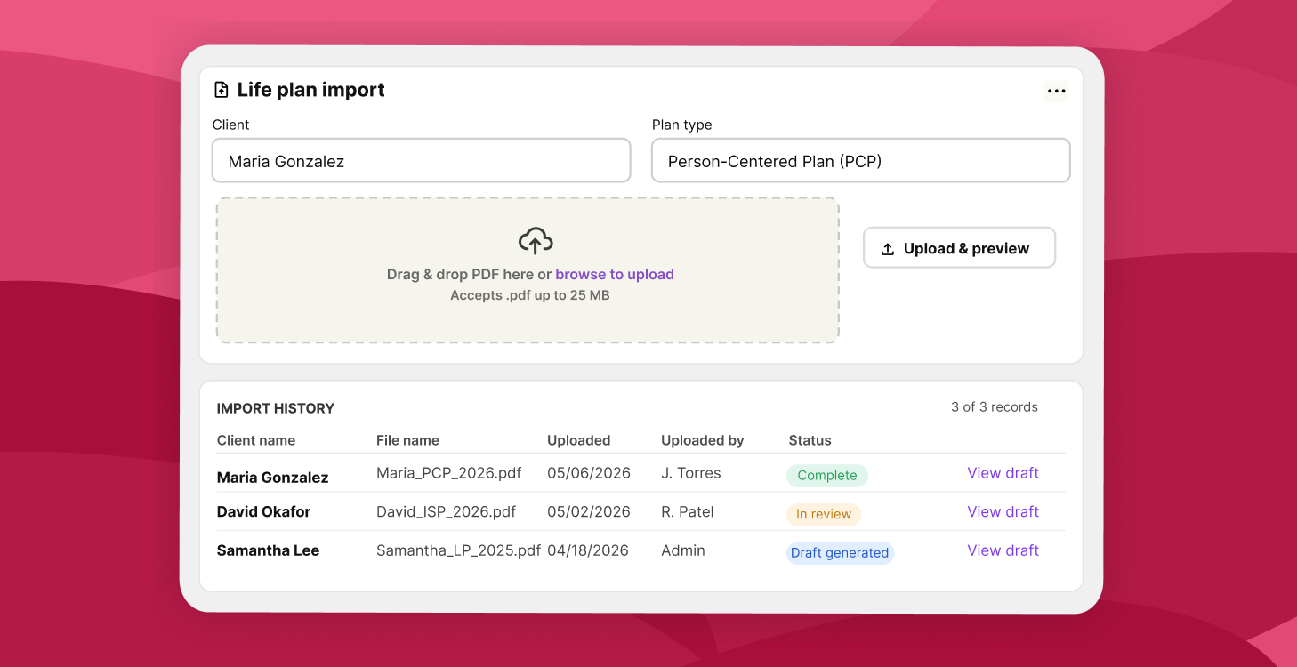 Life plan import - IDD