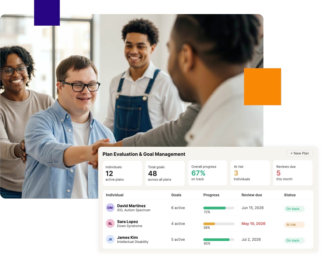Greeting IDD patient with software UI overlay