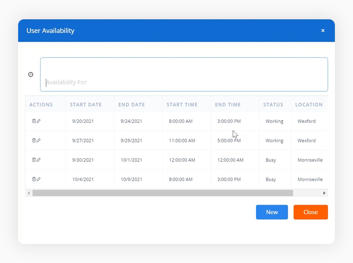 Platform-Scheduling-User-Availability