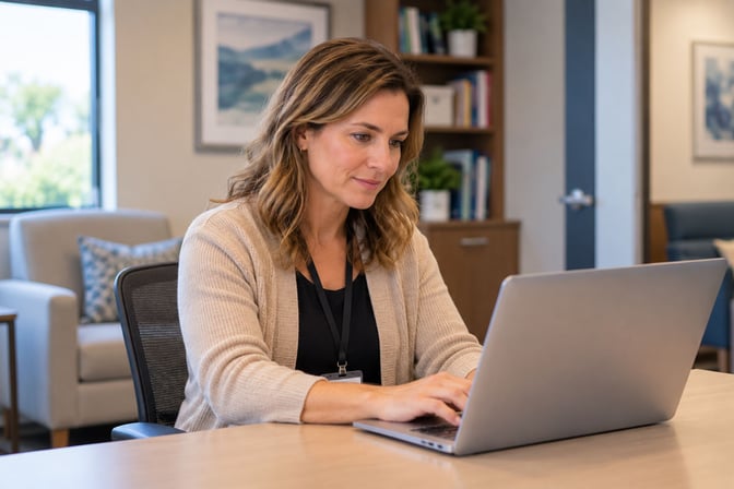specialist using laptop