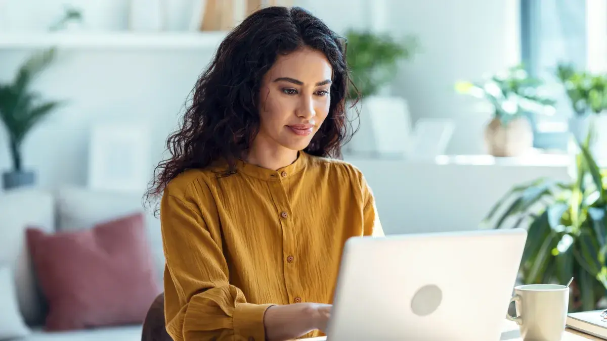 woman using laptop